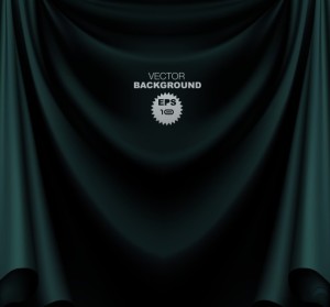 Dark Blue Sleek Stage Curtain Background Vector