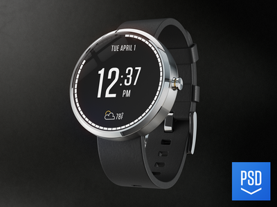 Moto 360 Mockup PSD