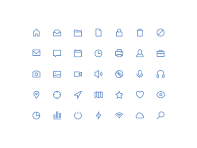 35 Minimal Stroke Icons PSD