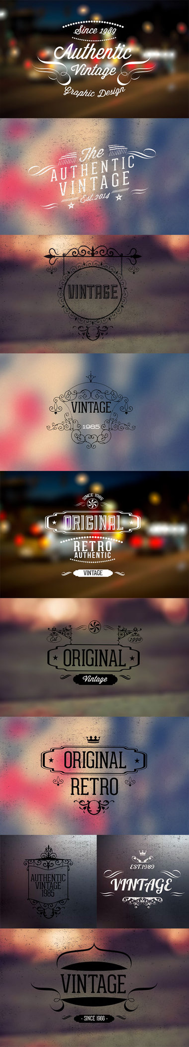 10 Vintage Retro Logo & Insignia Templates PSD