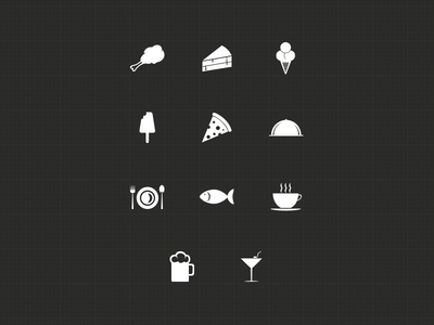 10+ Minimal Food Icons PSD