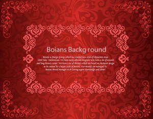 Red Vintage Floral Frame Vector