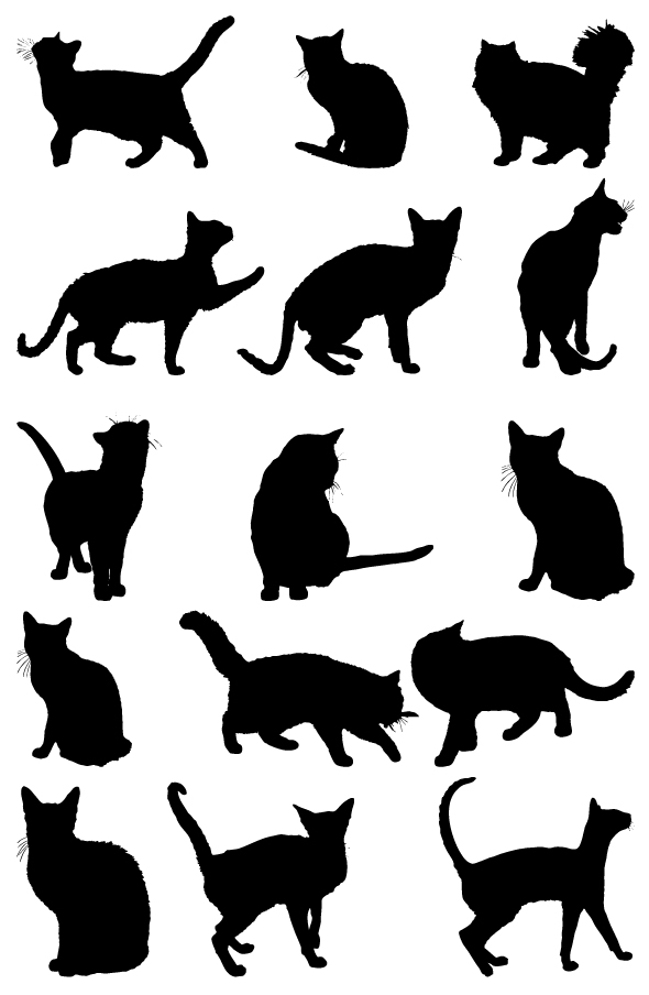 Cat Silhouettes Collection Vector