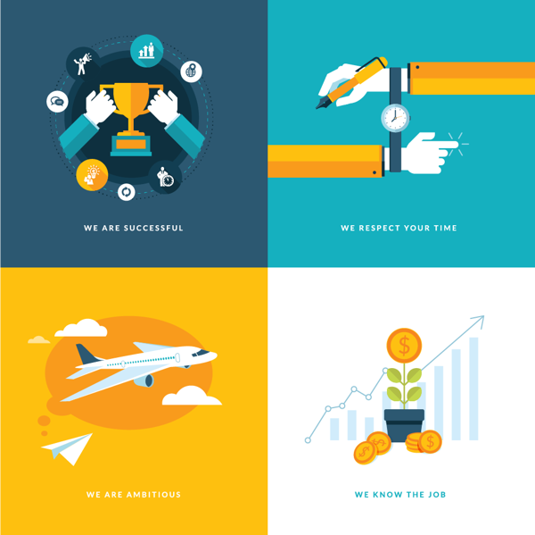 Flat Business Concept Icons PSD