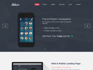 Uihero One Page Website Template PSD