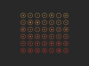 Circular Outlined Web Icons PSD