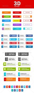 3D Flat Web Button Set PSD