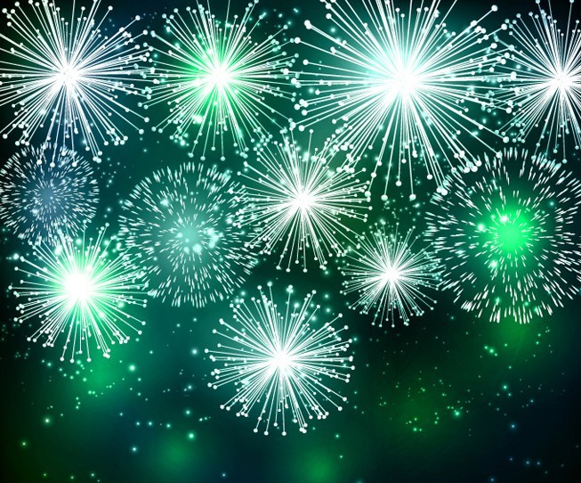 Green Fireworks Vector