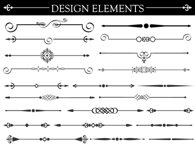 Vector Set of Floral Borders & Dividers