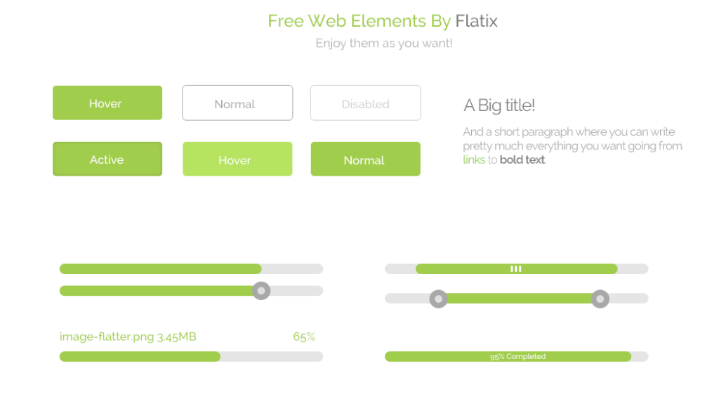 Download Free Light Green Minimal UI Design Elements PSD - Free Web UI Kits