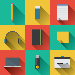 9 Flat Long Shadow Icons Vector