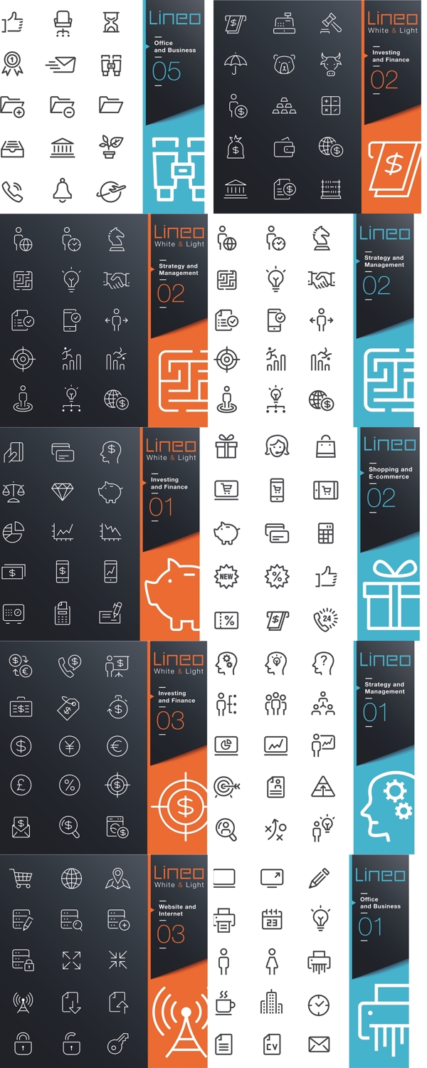 Outline Icons Collection Vector
