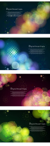 Digital Dream Halos Background Set Vector