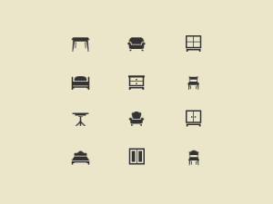 Minimal Furniture Icon Set PSD