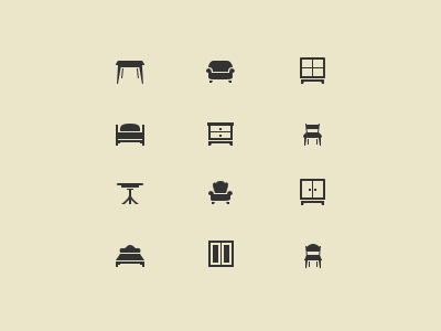 Minimal Furniture Icon Set PSD