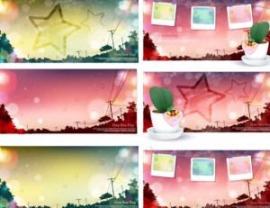 Sweet Fantastic Banner Template Set Vector