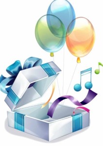 Colorful Balloon Gift Box Vector