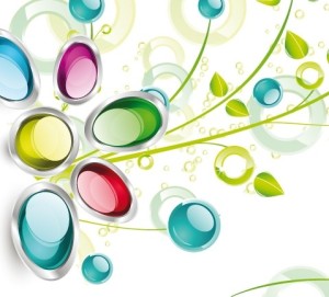 Colorful Spring Glossy Flower Background Vector 01