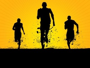 Running Men Silhouette Vector