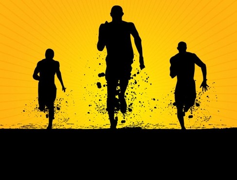 Running Men Silhouette Vector
