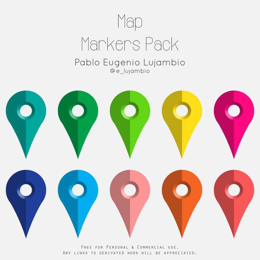 Colorful Map Marker Set Vector