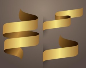 Sleek Golden Ribbon Design Vector