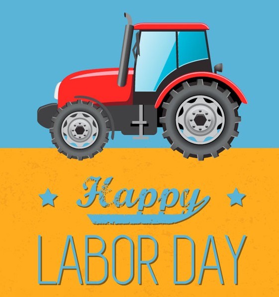 Tractor Vector Illustration For Happy Labor Day Design