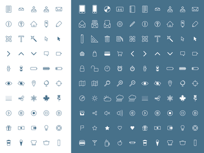 100 Simple UI Icons Set Vector