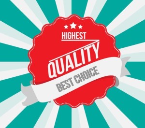 High Quality Badge with Rising Sun Background Vector