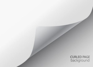 White Curled Page Background Vector