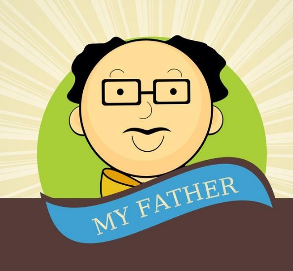 Cartoon My Father Vector Illustration