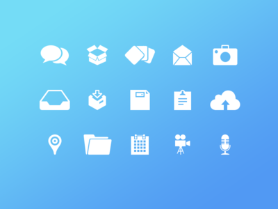 Chat and Email Icon Set PSD