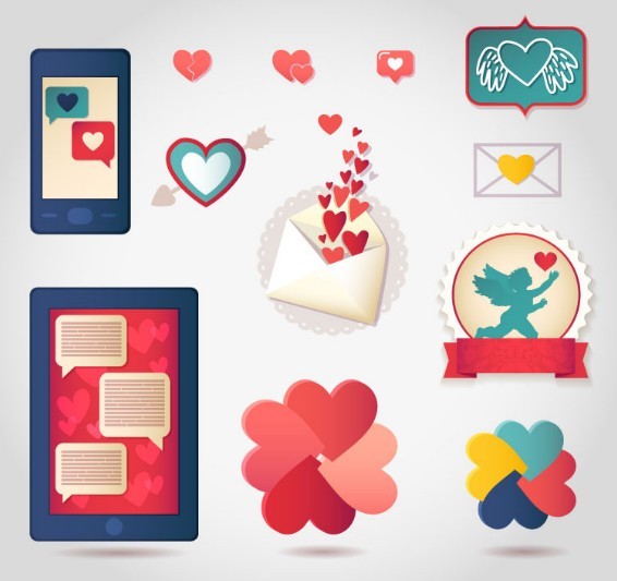 Lover Heart Design Elements Vector