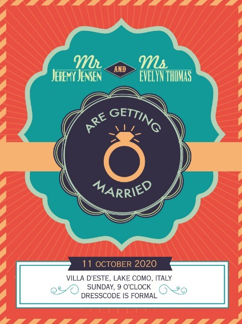 Vintage Elegant Wedding Invitation Card Vector