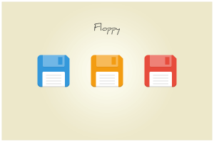 Flat Floppy Disk Icon Set PSD