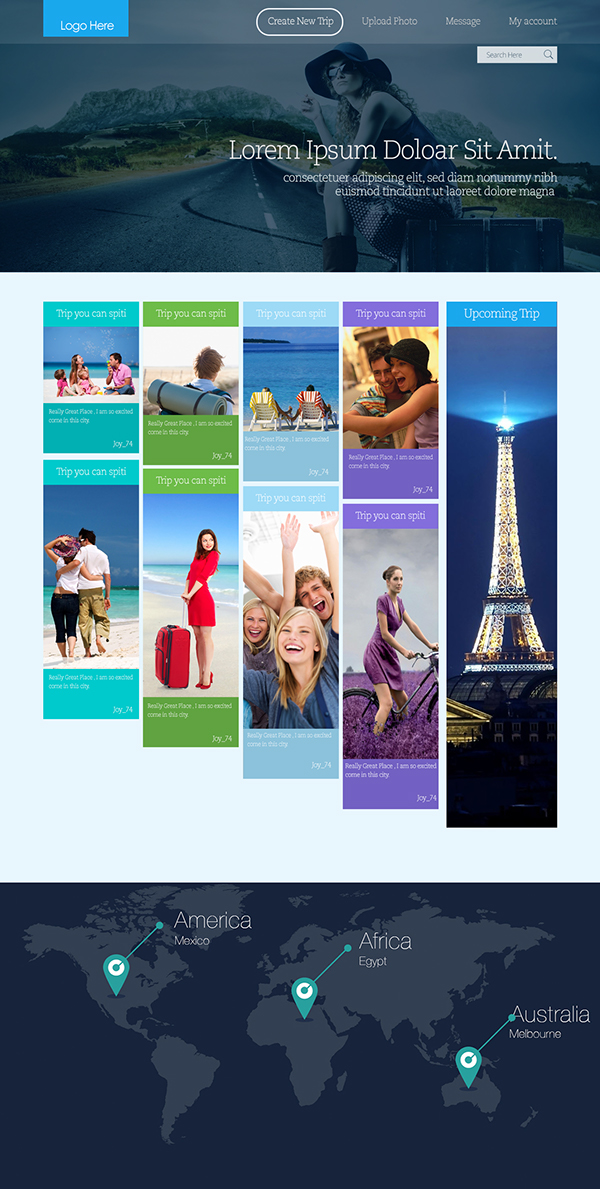 Fluid Travel Website Template PSD