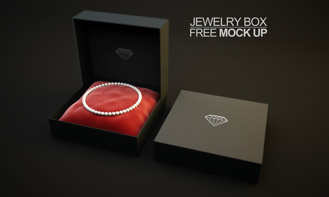3D Jewelry Box Mockup PSD
