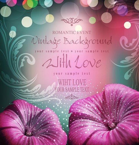 Elegant Flower Background For Romantic Event Vector 01