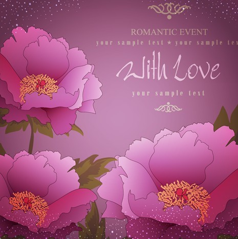 Elegant Flower Background For Romantic Event Vector 03