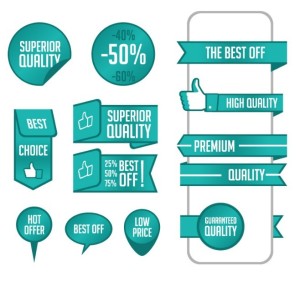 Green Sales Discount Label Set Vector