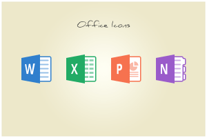 Flat Microsoft Office Icons PSD