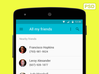 New Android L Interface PSD