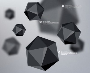 3D Black Polyhedron Background Vector