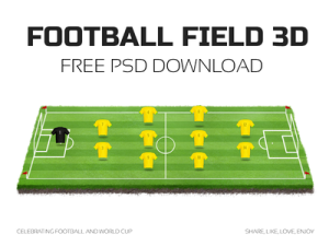 3D Football Field PSD