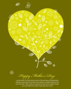 Heart-shaped Leaf Background For Mother's Day Vector