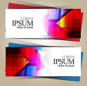 Colorful Geometric Banner Templates Vector
