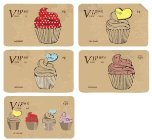Cupcake VIP Card Template Set Vector