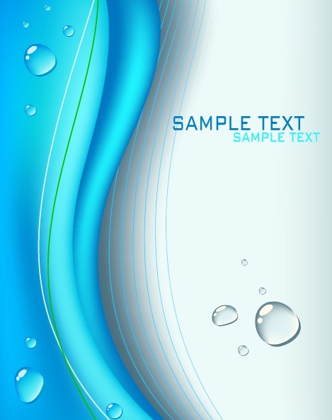 Clean Blue Water & Waves Background Vector