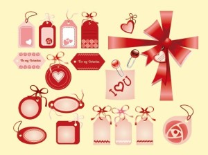 Pink Valentine's Day Tag Set Vector
