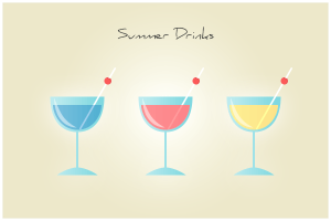 Summer Drinks Icon Set PSD